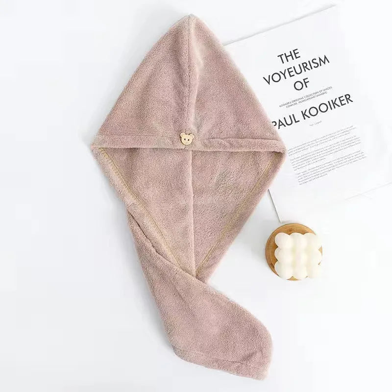 Women Microfiber Hair Towel Turban Quick Dry Bath Cap Shower Hair Wrap Soft Drying Hat