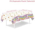 Rainbow Unicorn Tablecloth Birthday Party Decorations Waterproof PE Table Cover Kids Unicorn Theme Party Supplies