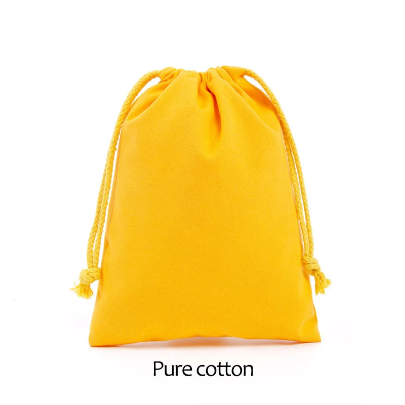 Cotton Drawstring Storage Bag Reusable Canvas Gift Pouch Dustproof Organizer