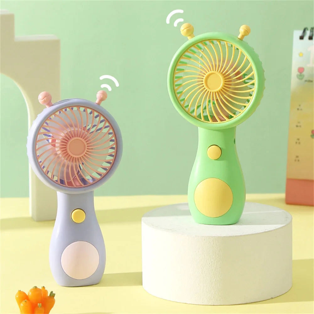 Mini Portable USB Handheld Charging Fan Cute Snail Design Compact Pocket Fan