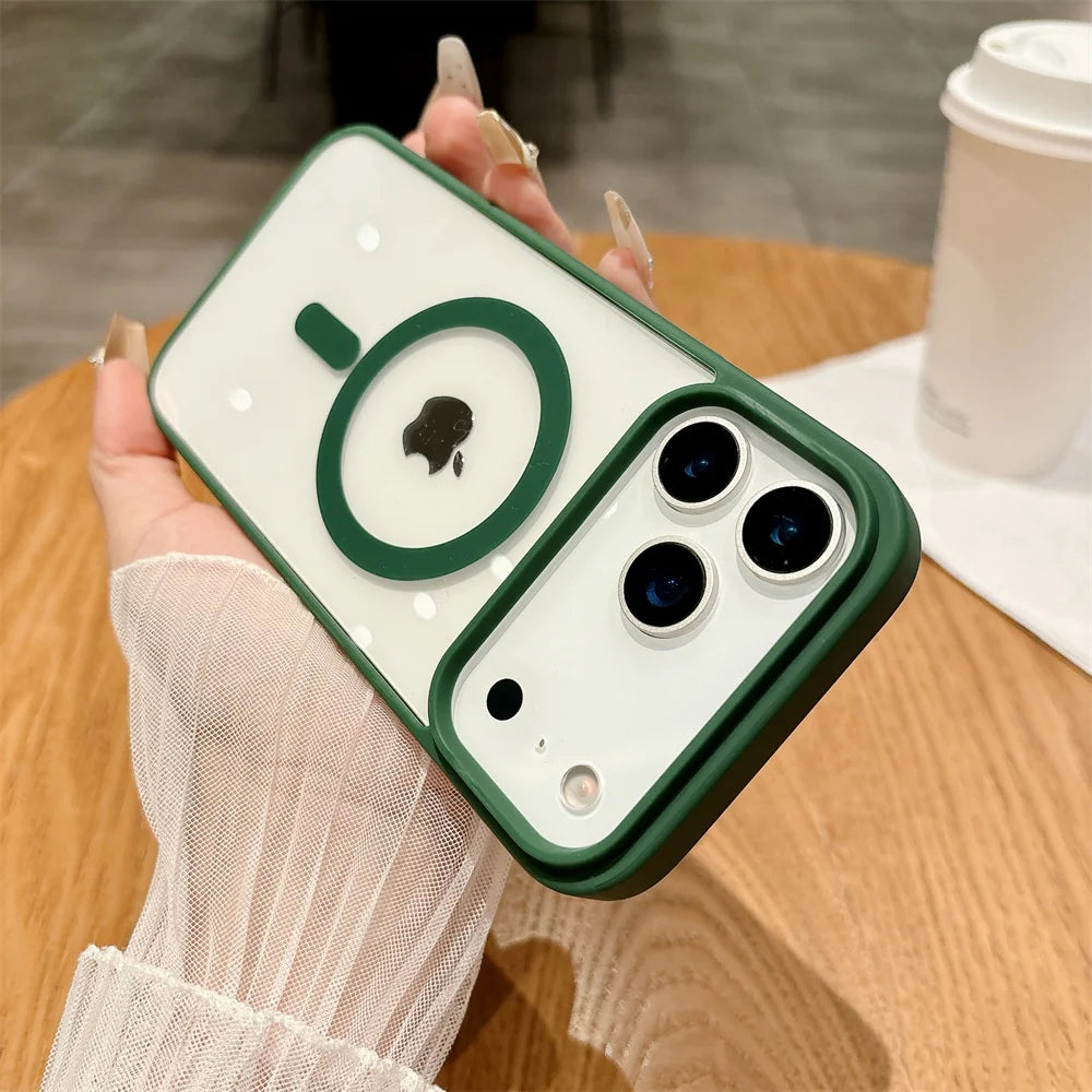 Magnetic Transparent Acrylic Shockproof iPhone Case