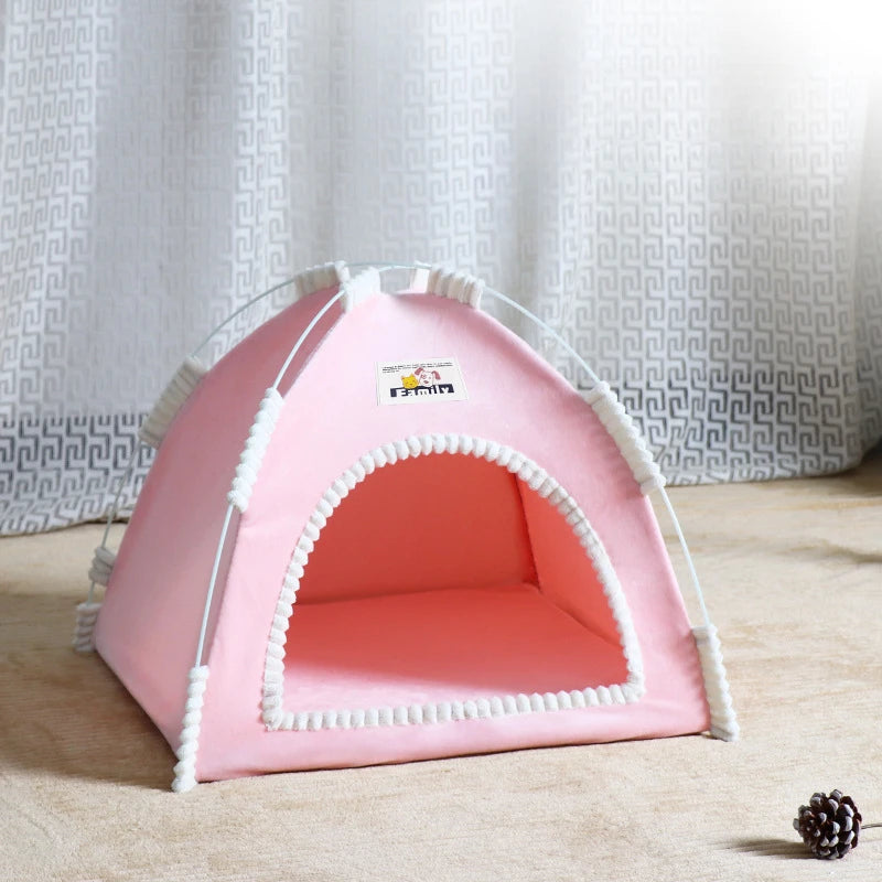 Foldable Cat House Pet Tent Four Seasons Portable Breathable Dog Cat Nest Bed