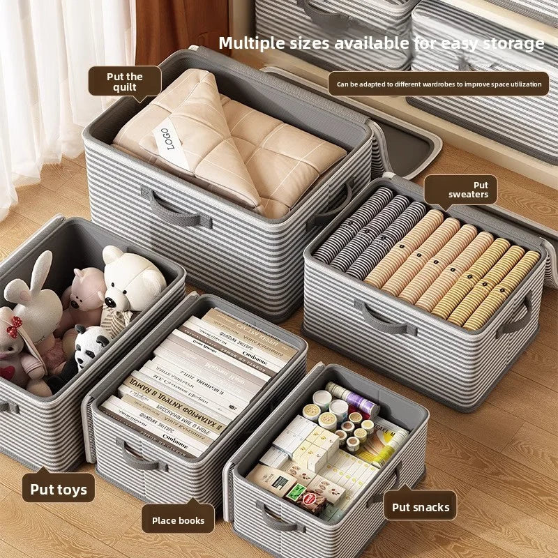 Lockable Storage Box Foldable Password Organizer for Clothes Blankets Toys