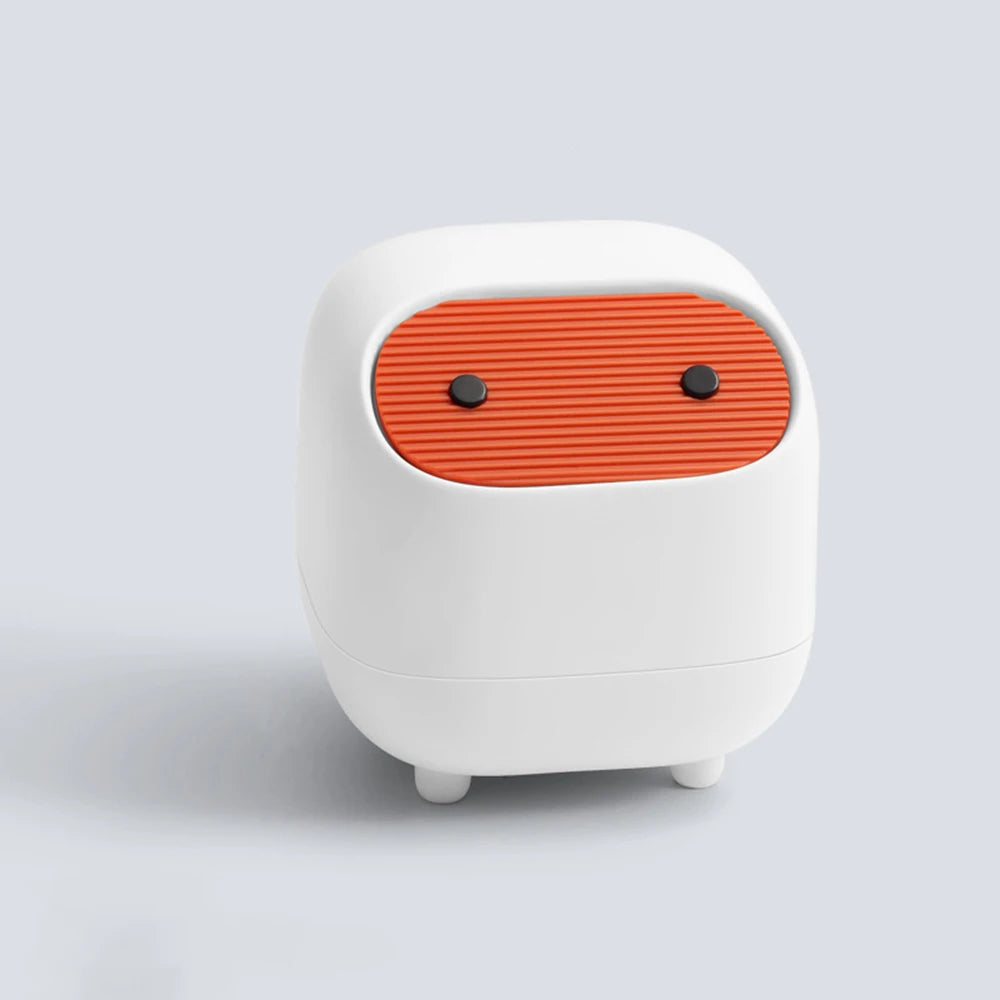 Mini Desktop Trash Can with Lid Cute Small Plastic Garbage Bin for Office Bathroom