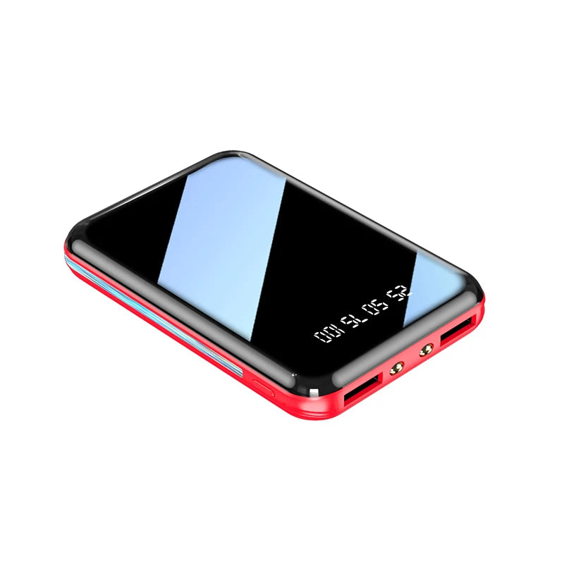 Mini Power Bank 20000mAh Portable Charger Mirror LED Display External Battery for iPhone Xiaomi Huawei Samsung