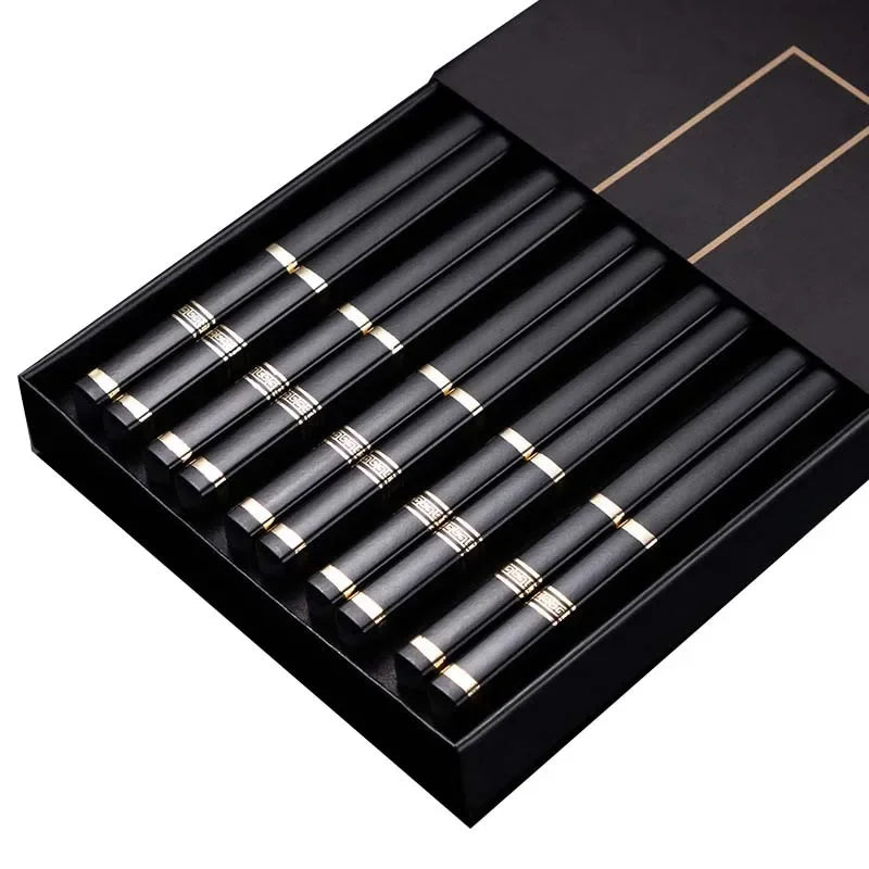 5 Pairs Japanese Non Slip Chopsticks Reusable Sushi Chopsticks Set for Home Restaurant and Hotel