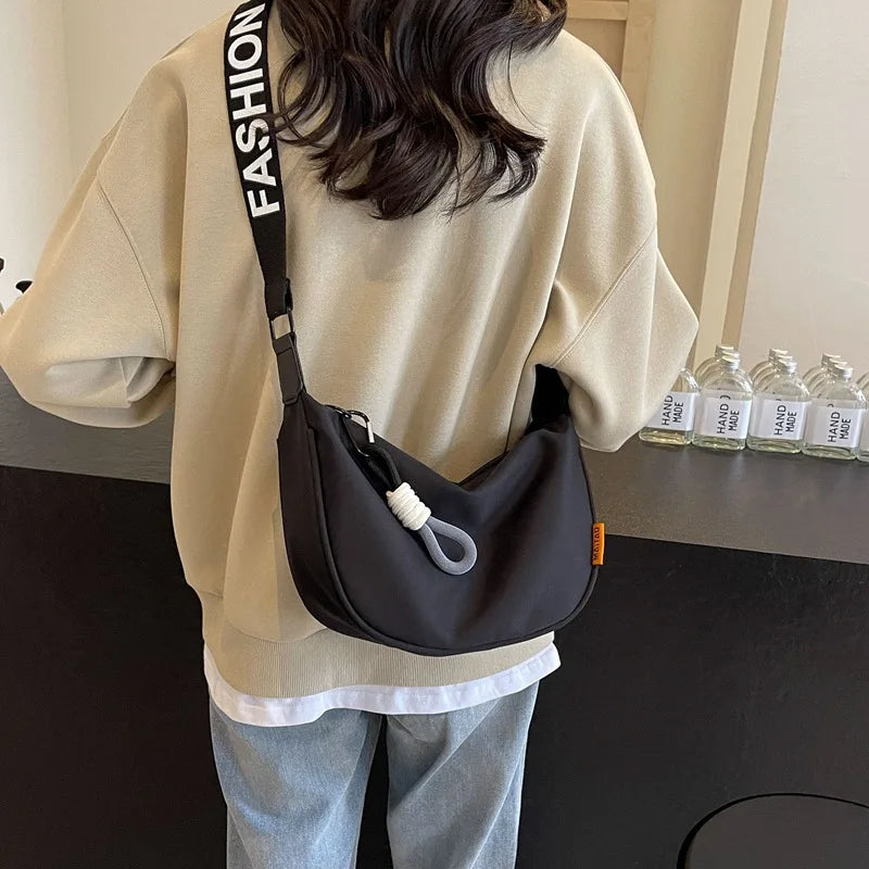 Women’s Dumpling Crossbody Bag Wide Strap Shoulder Purse