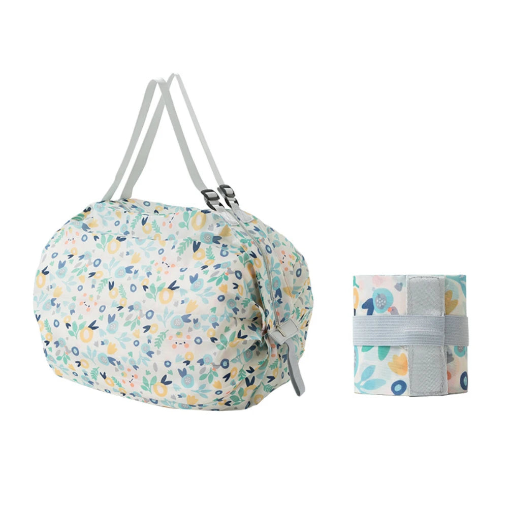 Folding Shopping Bag Large Capacity Portable Roll Up Reusable Grocery Bag