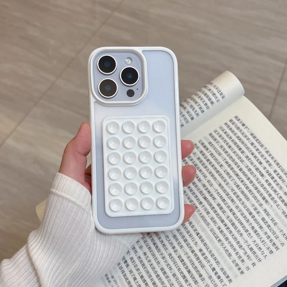 3D Suction Cup Airbag Clear Candy Shockproof Bumper iPhone Case
