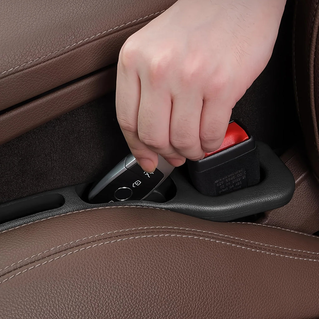 Car Seat Gap Filler Organizer PU Waterproof Storage Strip with Dual Slots