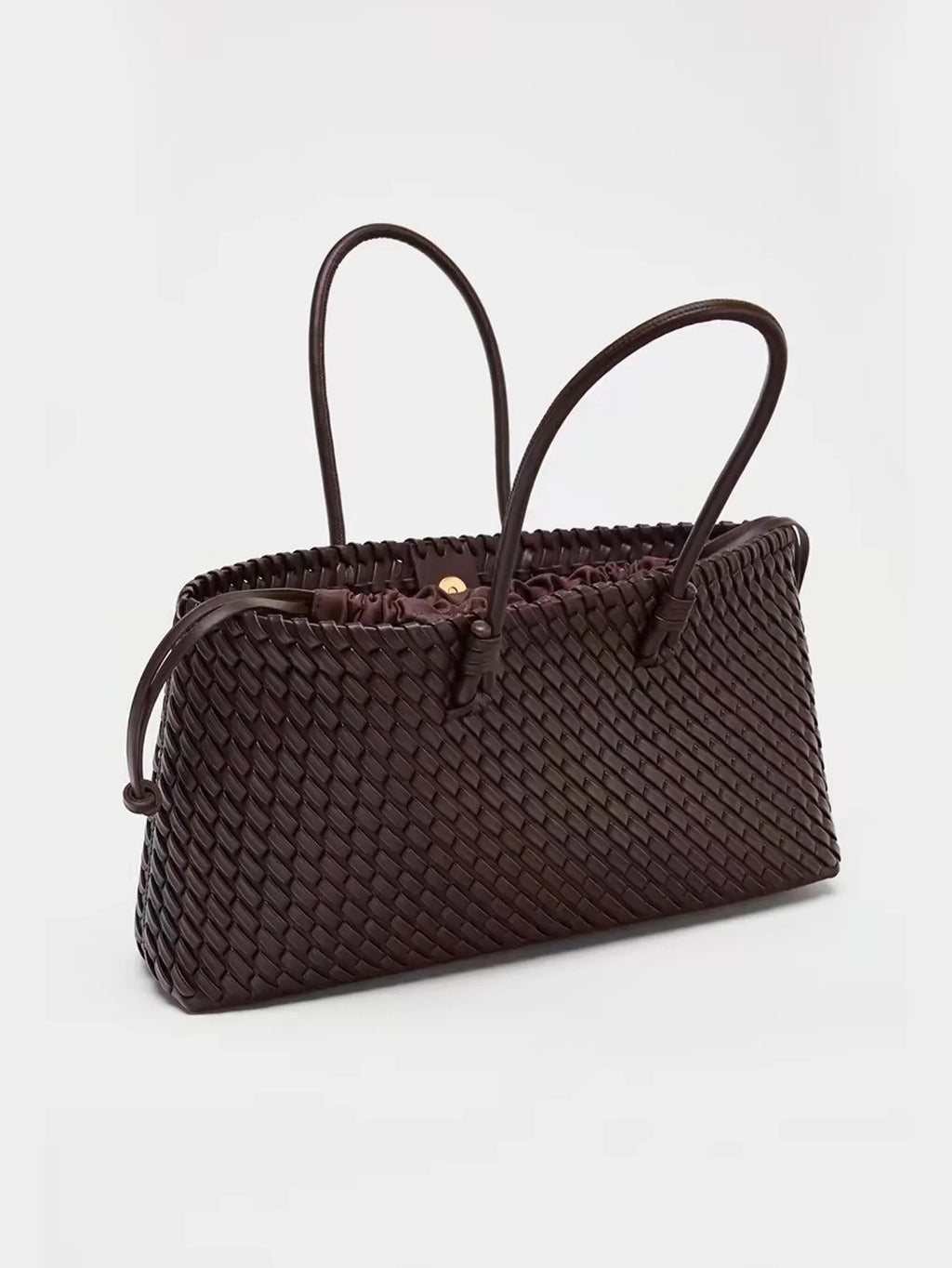 Women Woven Tote Bag Large Capacity Handheld Shoulder Bag Fashion Commuter Handbag