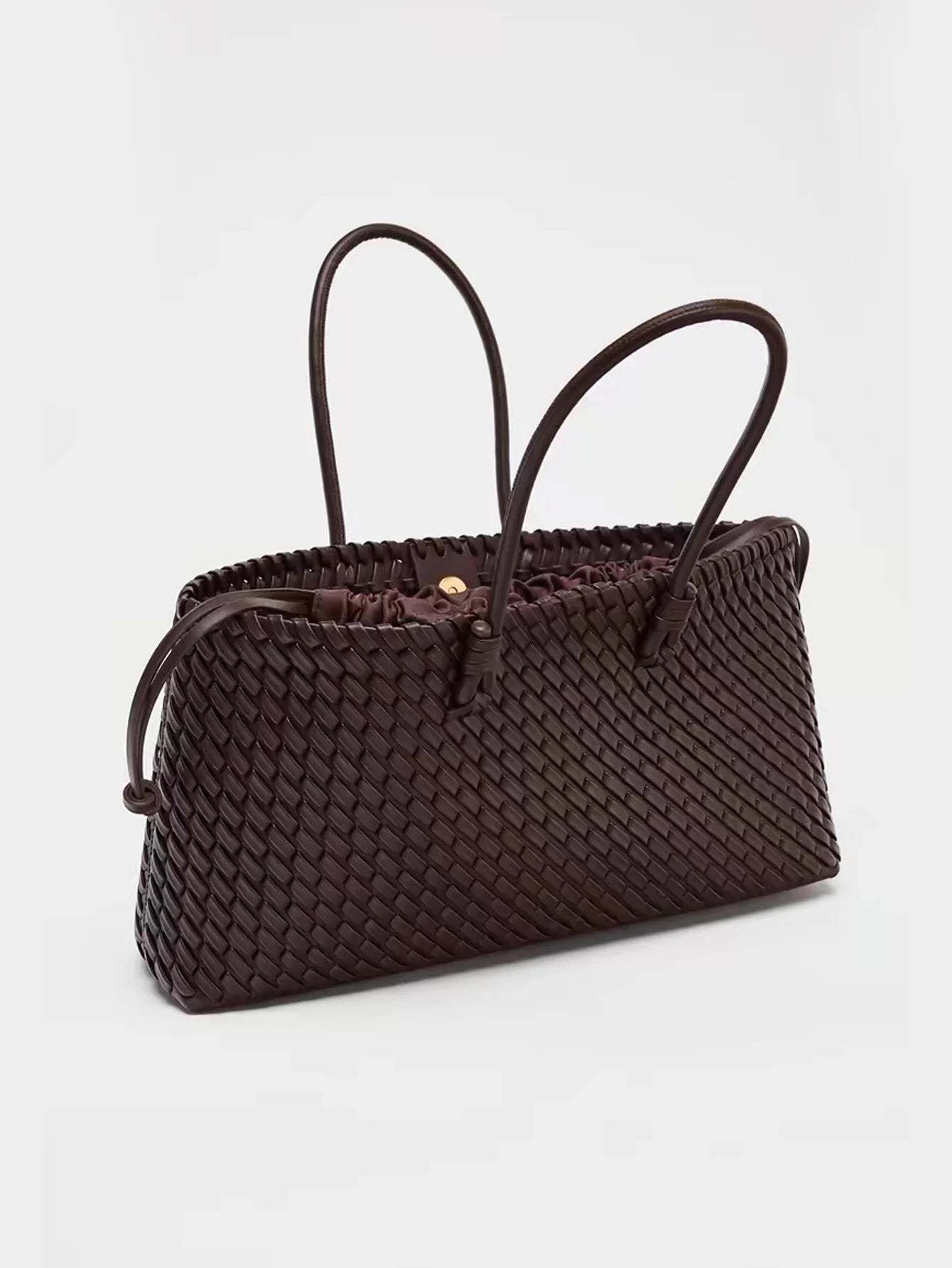 Women Woven Tote Bag Large Capacity Handheld Shoulder Bag Fashion Commuter Handbag