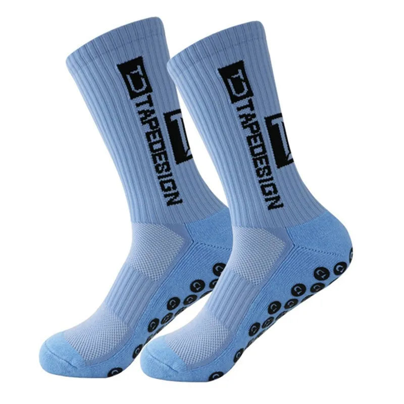 Anti Slip Football Socks Mid Calf Non Slip Grip Socks Men Women Sports Cycling Running Yoga Socks 1 Pair