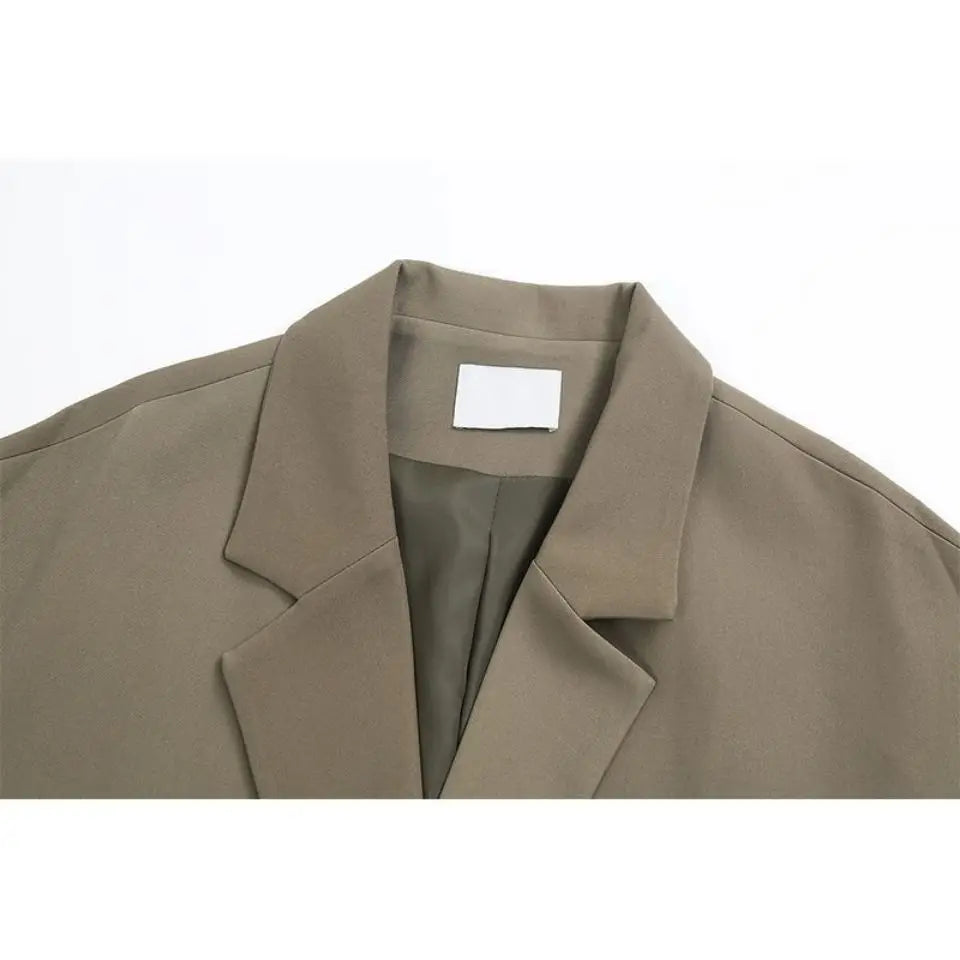 Oversized Black Blazer for Women Casual Streetwear Jacket