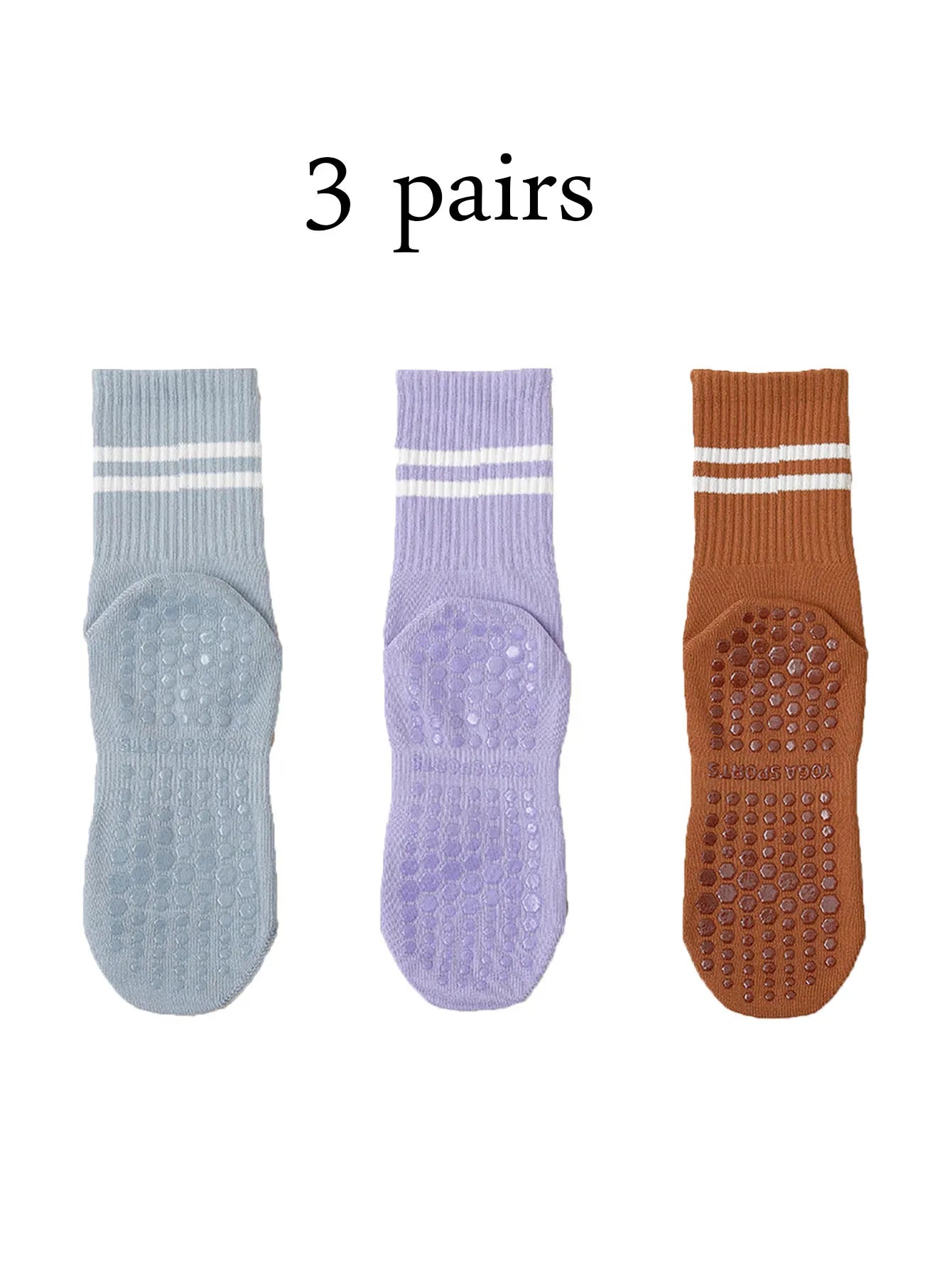 Women Pilates Yoga Grip Socks Non Slip Barre Socks 4 Pairs Set