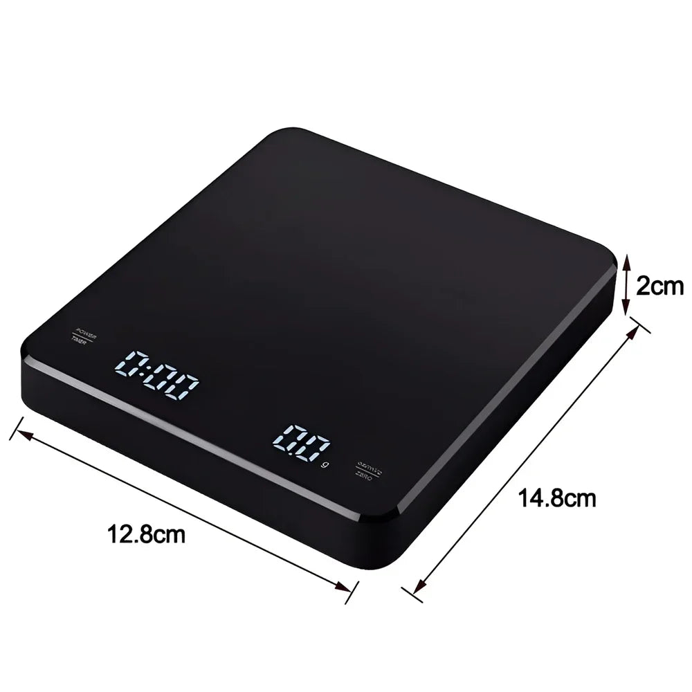 Digital Coffee Scale with Timer USB Rechargeable LED Display Silicone Pad