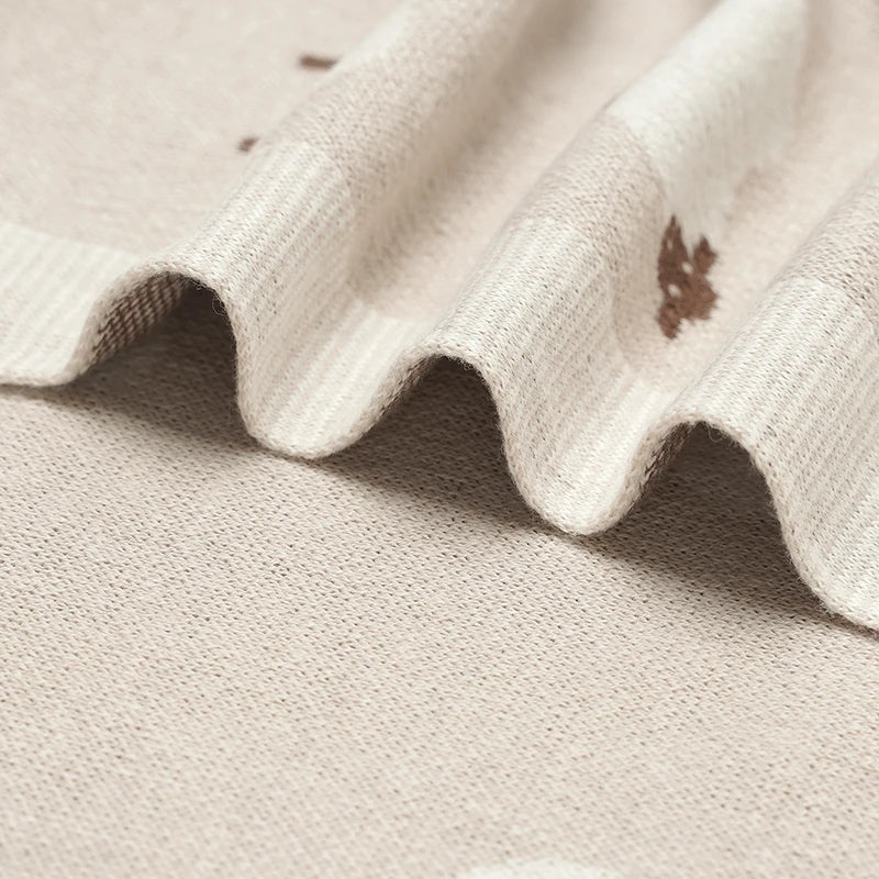 Knitted Baby Cotton Blanket Newborn Swaddle Wrap