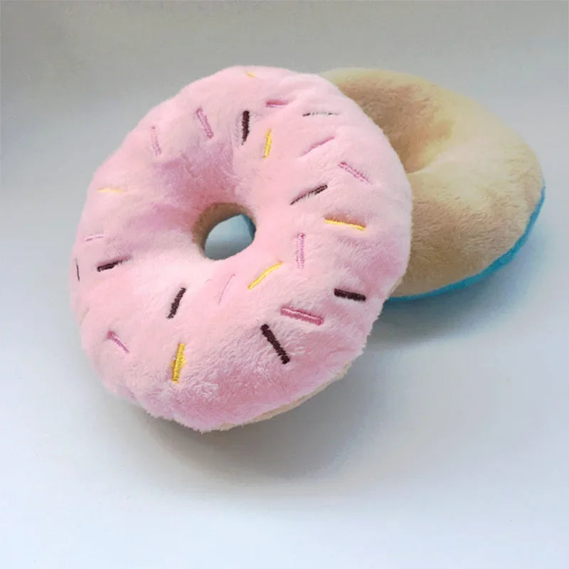 Donut Plush Squeaky Dog Toy for Small Medium Dogs