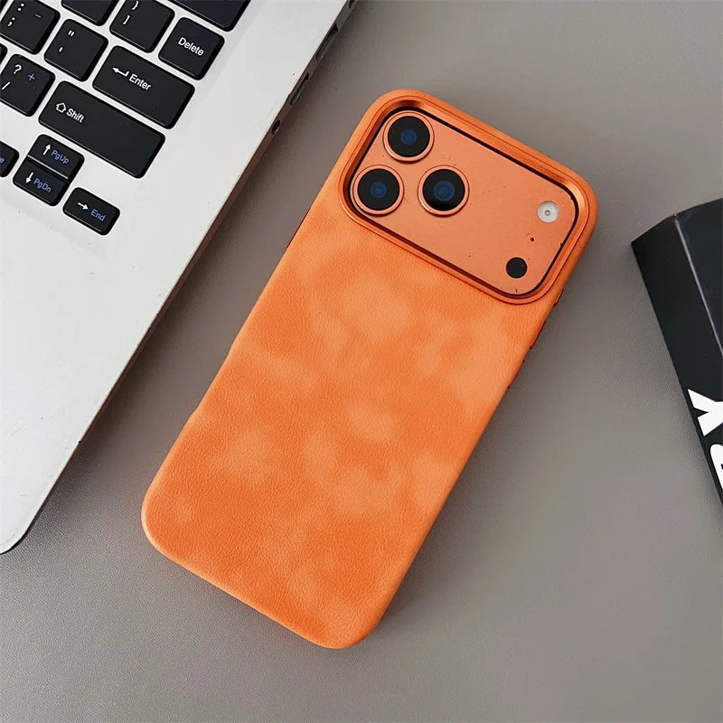 Retro Crazy Horse Leather MagSafe Magnetic Texture iPhone Case