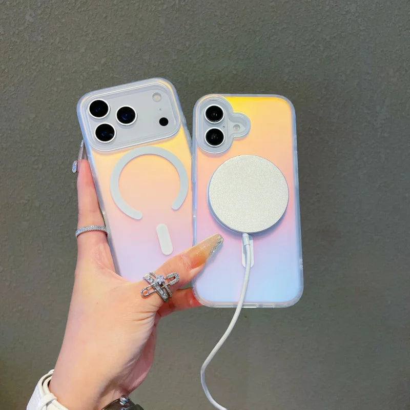 Laser Color Changing Matte Magnetic Gradient iPhone Case