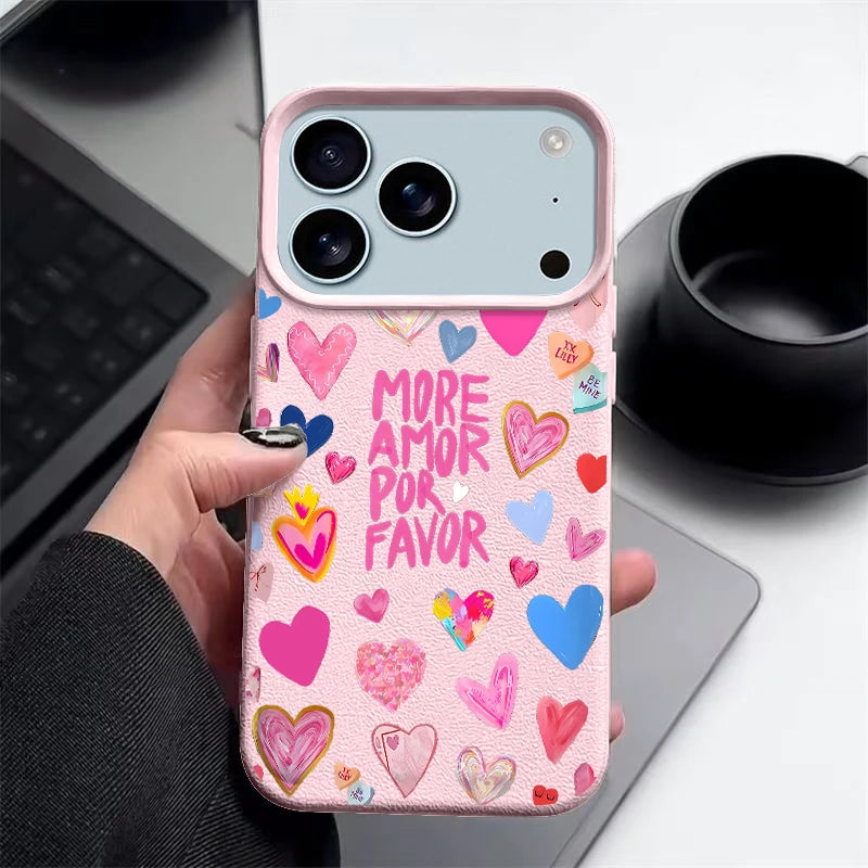 Heart Print Soft iPhone Case