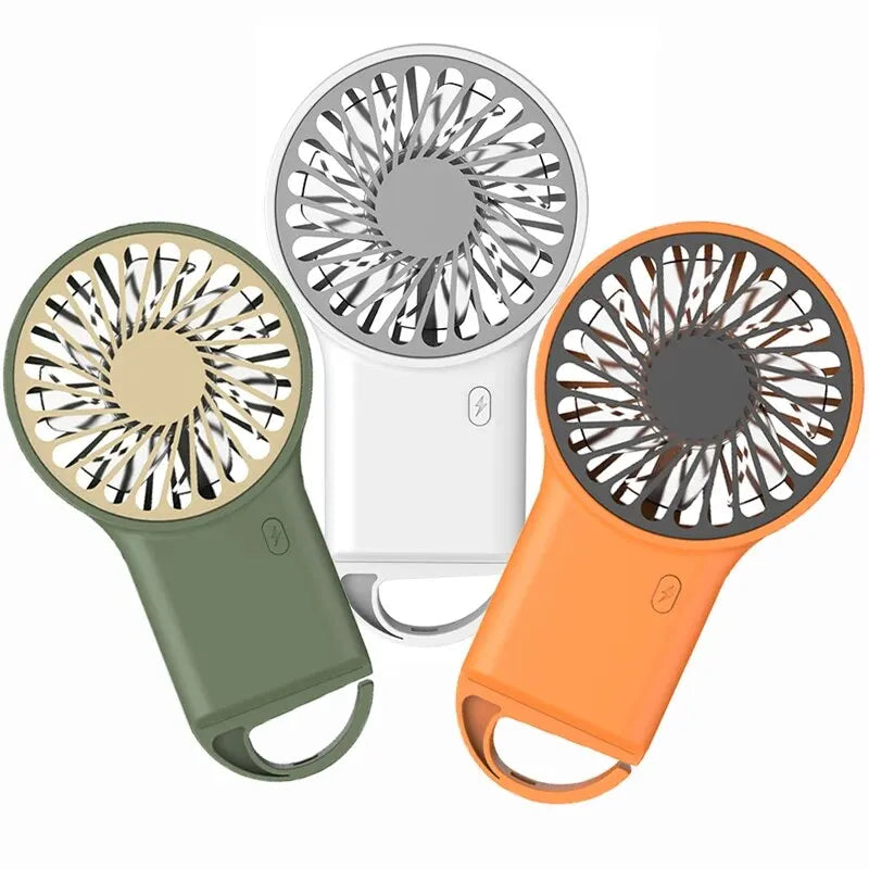 Portable USB Rechargeable Handheld Fan Mini Air Cooling Fan with Hook