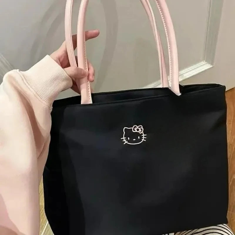 Hello Kitty Embroidered Tote Bag Large Capacity Shoulder Bag