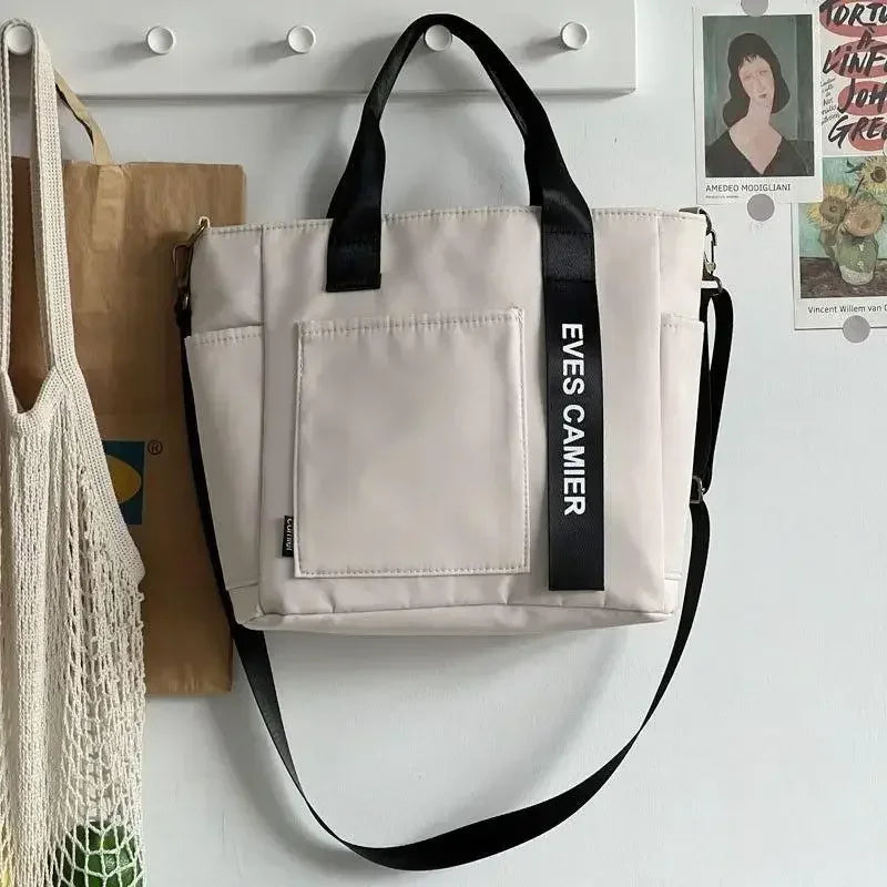 Large Capacity Nylon Canvas Tote Shoulder Bag Waterproof Casual Messenger Bag