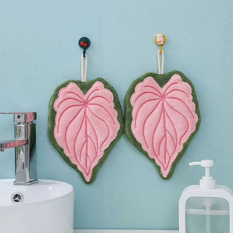 Super Absorbent Hand Towel Kitchen Bathroom Hanging Cleaning Cloth Handkerchief