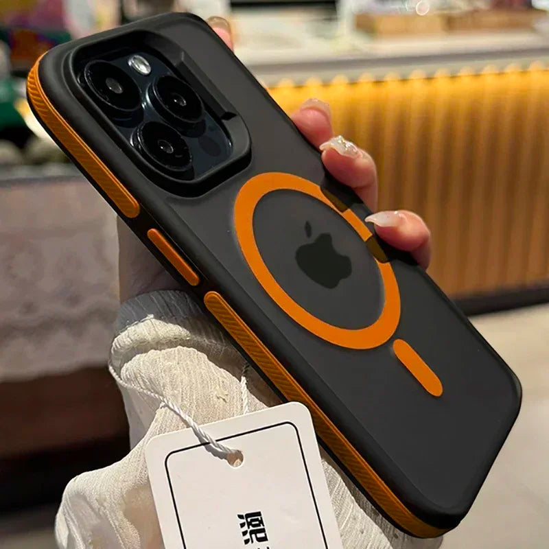 Bicolor Matte Frosted Magnetic Shockproof iPhone Case