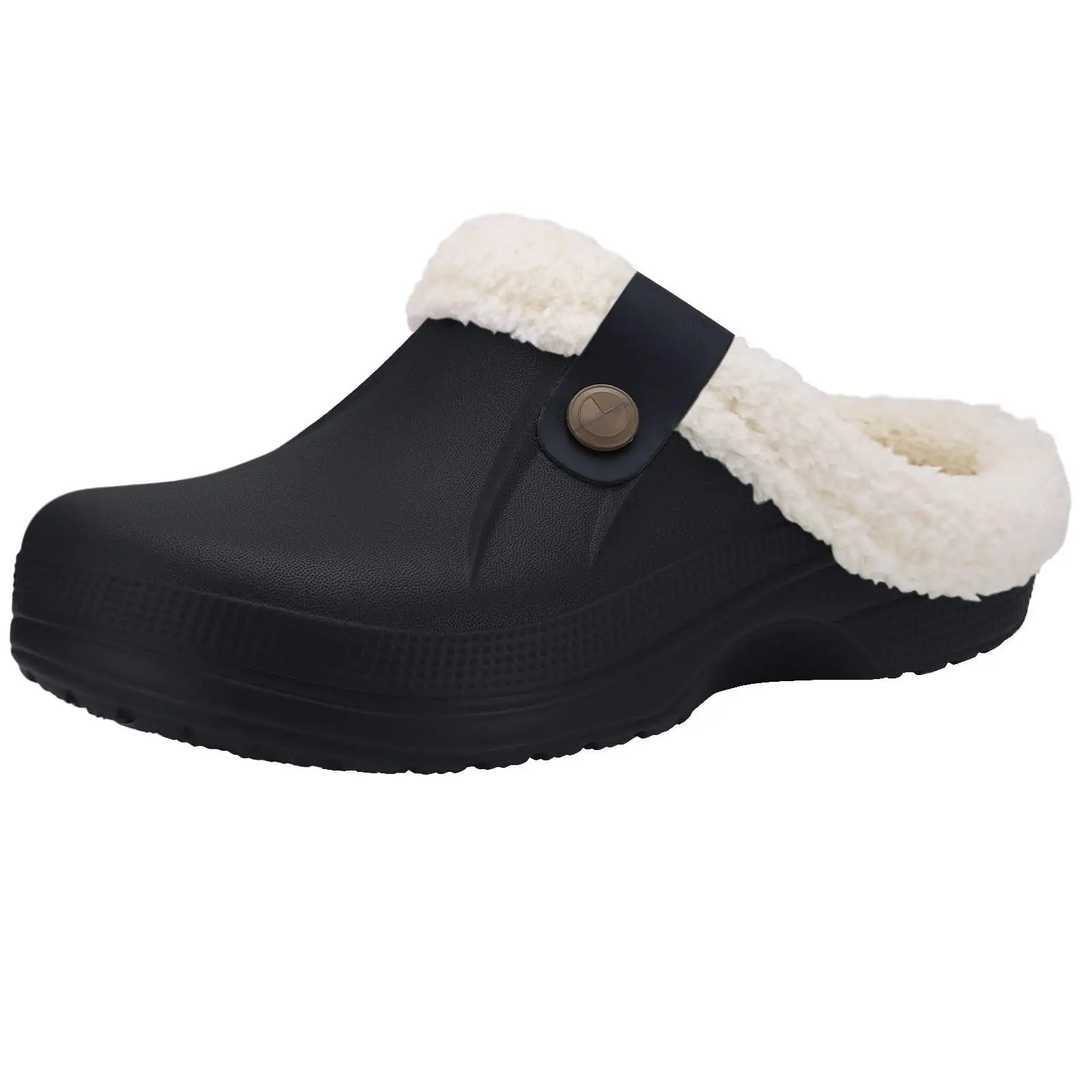 Fleece Lined Clogs Waterproof Winter Slippers Unisex EVA Anti-Slip Cozy Indoor Outdoor Shoes