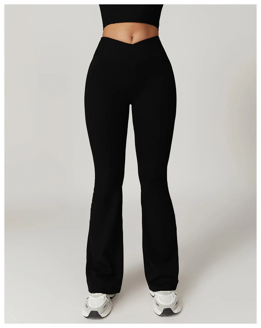 Women High Waist Flare Yoga Leggings V Cross Bell Bottom Pants