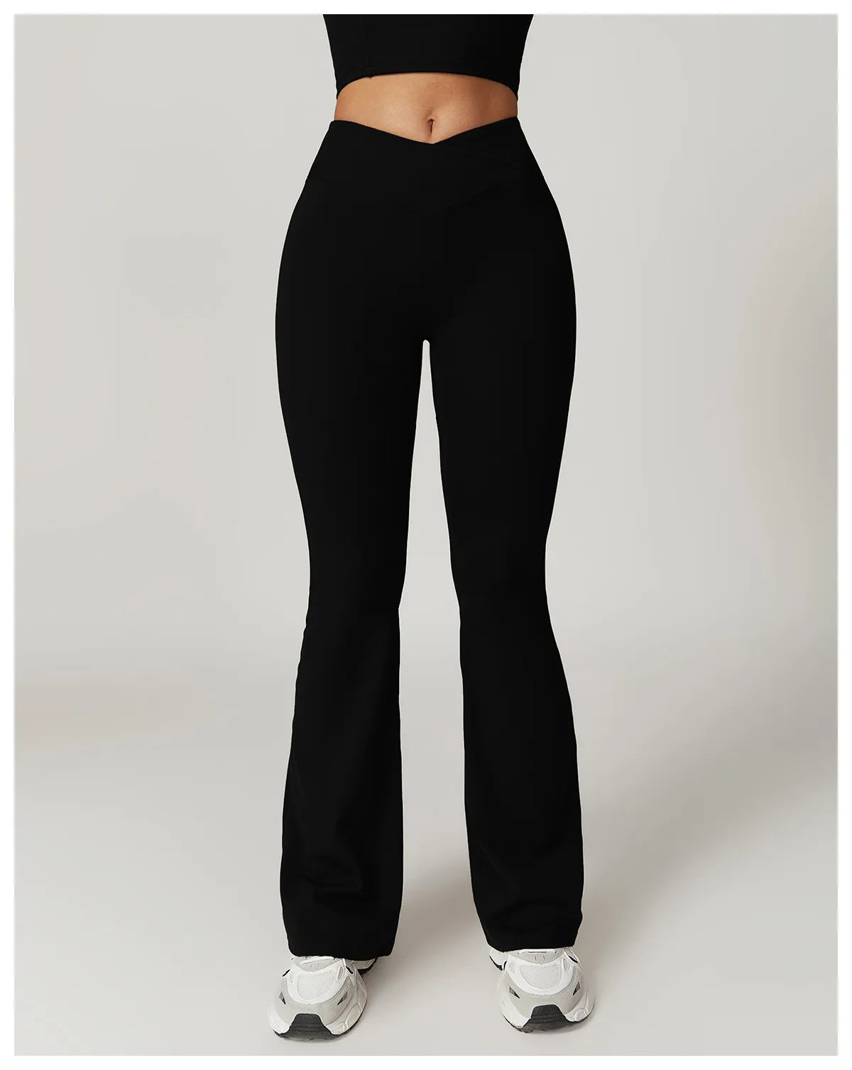 Women High Waist Flare Yoga Leggings V Cross Bell Bottom Pants