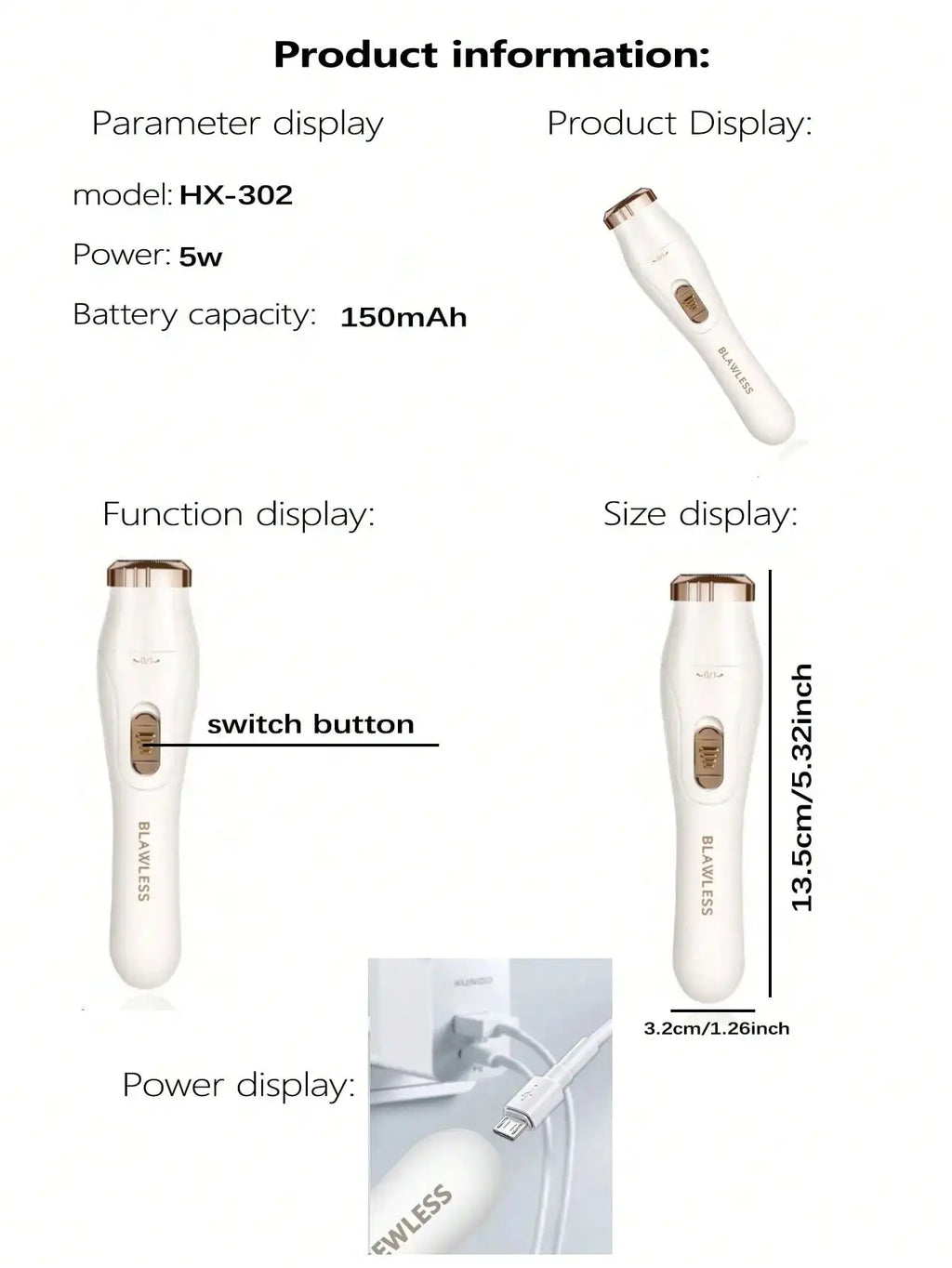 Women Lady Shaver Rechargeable Cordless Hair Remover Bikini Trimmer Electric Razor 2026