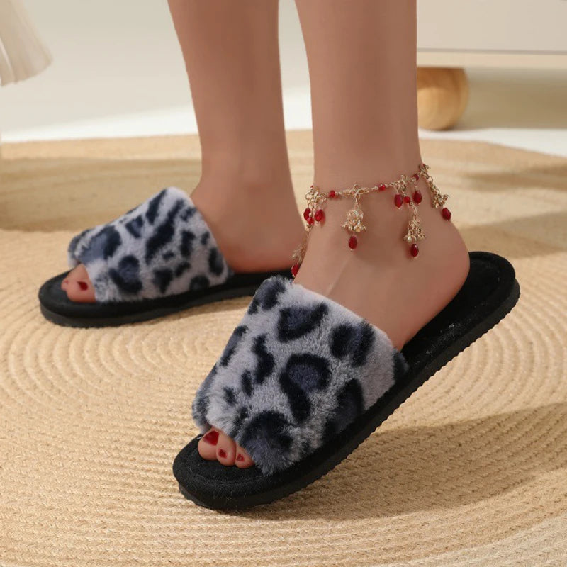 Women’s Plush House Slippers Warm Non Slip Winter Indoor Shoes