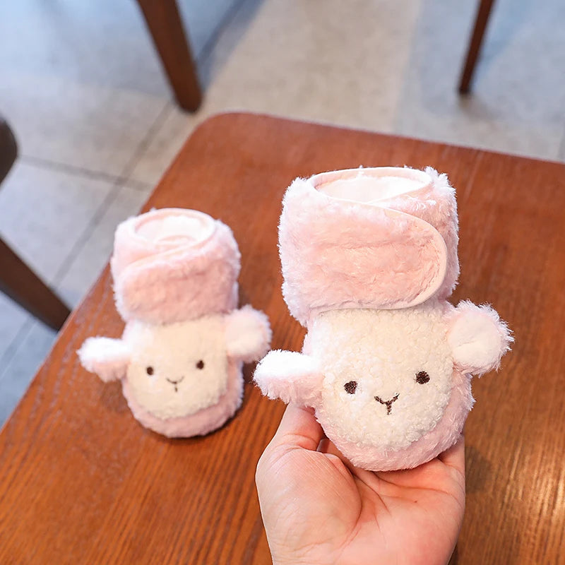 Baby Boys Girls Cute Cartoon Winter Booties Warm Non Slip First Walker Shoes