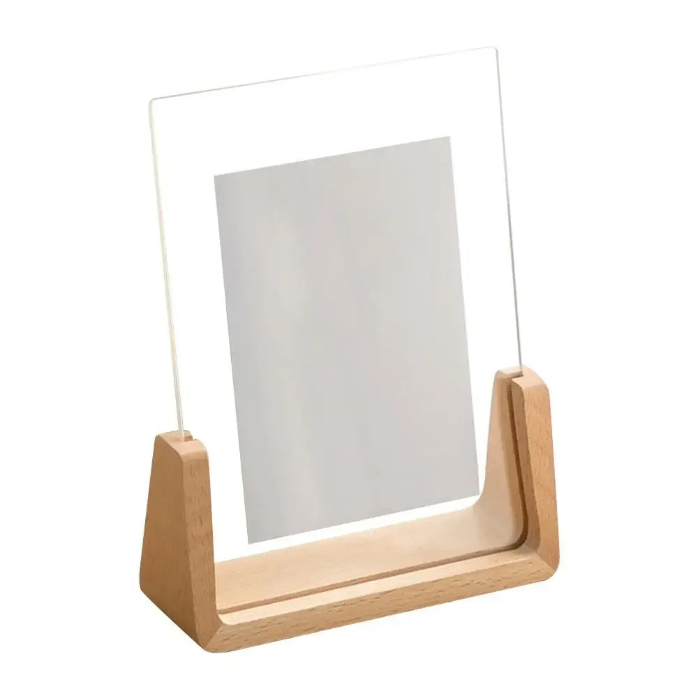 Acrylic U Shape Photo Frame Wooden Base Desktop Frame for Wedding Office Decor