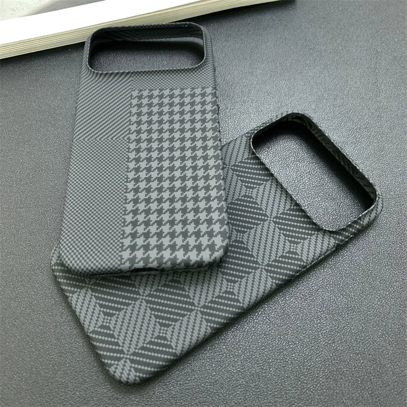 Carbon Fiber Chessboard Style Ultra Thin Bumper iPhone Case