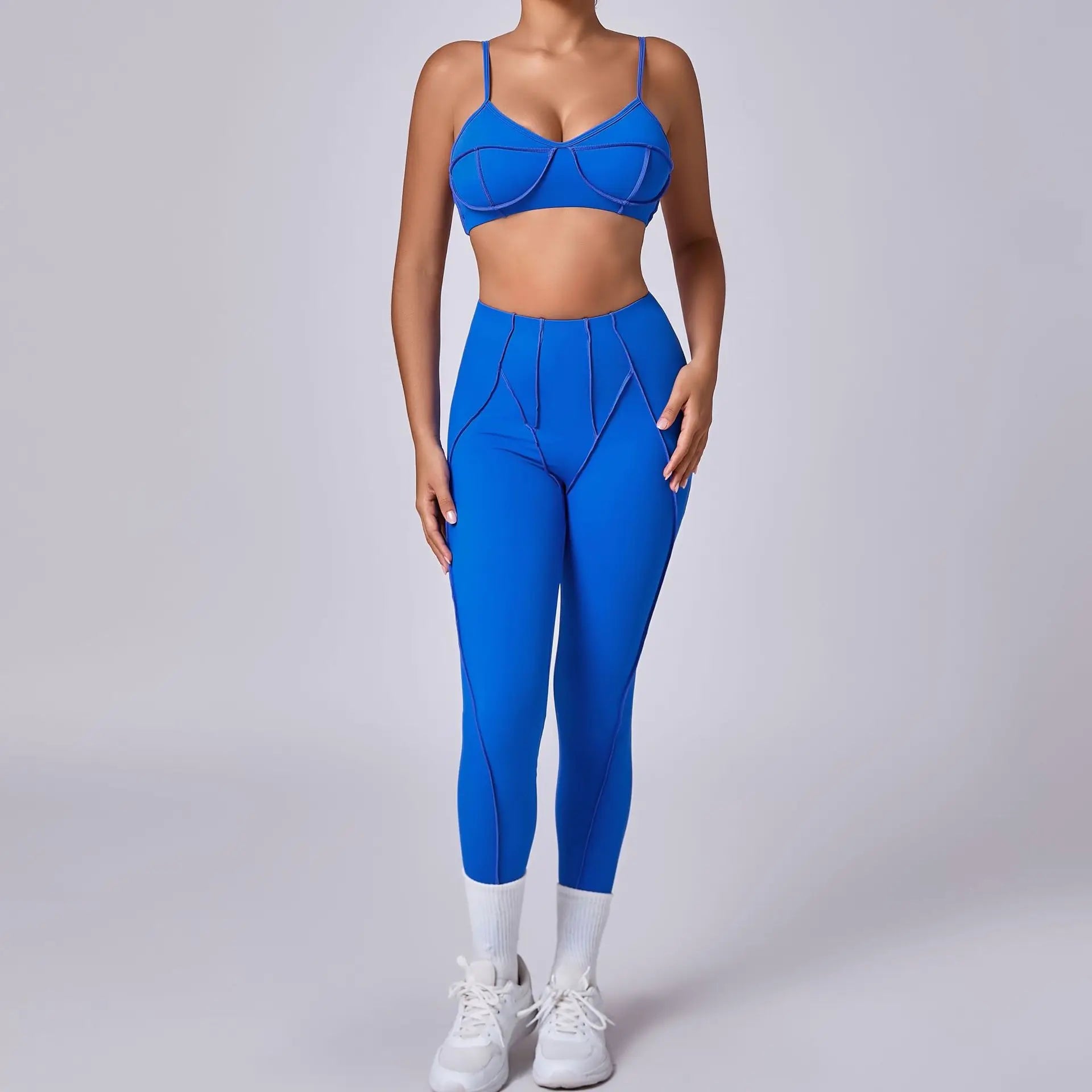 Women Seamless Yoga Set High Waist Hip Lifting Gym Sports Bra & Leggings Suit