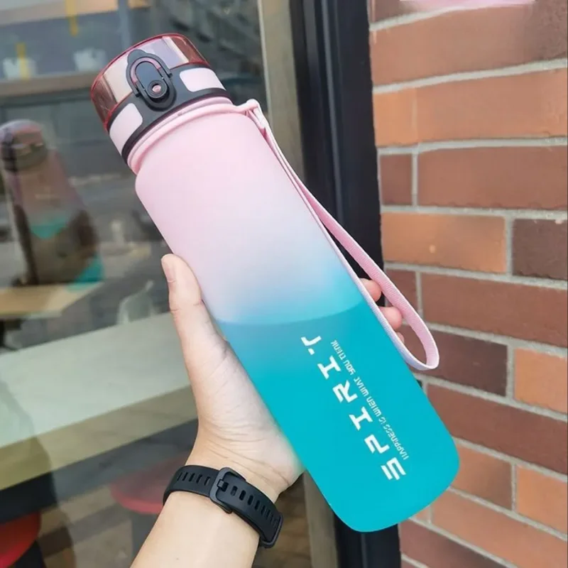 Motivational Water Bottle 500ml–1000ml – Leakproof Gradient Sports Bottle for Gym, Travel & Daily Hydration