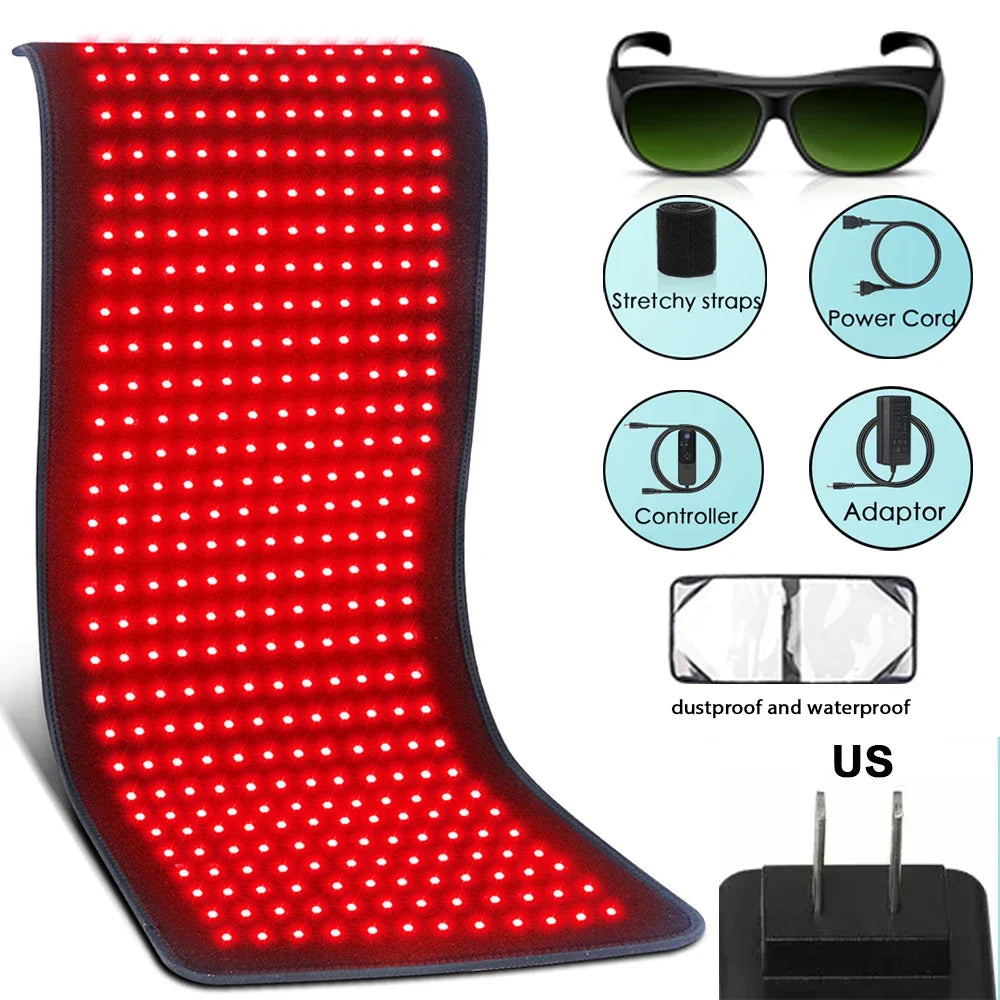Red Light Therapy Heating Pad Back Waist Shoulder Pain Relief Infrared Cushion 850nm