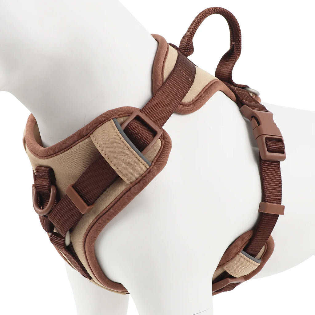Chocolate Dog Harness Adjustable No Pull Harness for Small Large Dogs