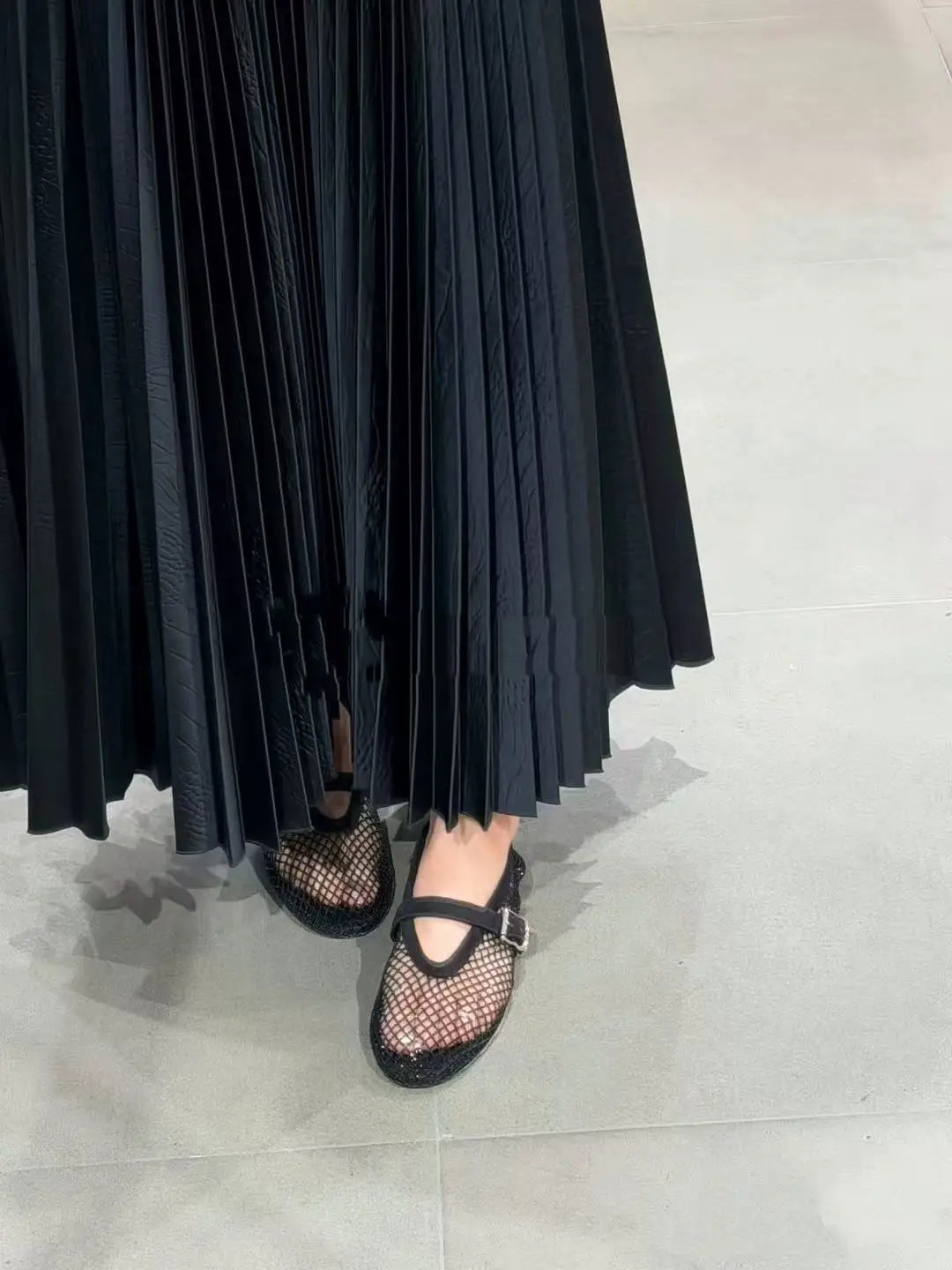Women Fishnet Ballet Flats Mary Jane Shoes Spring 2026 Casual Flats