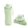 Collapsible Silicone Water Bottle 600ml – Foldable Leakproof Travel Bottle for Gym, Hiking & Outdoor