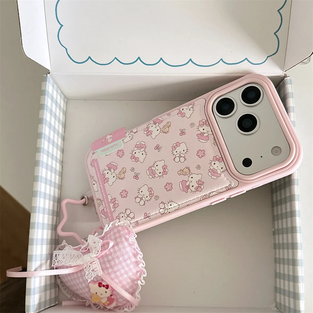 Pink Hello Kitty Flower Shockproof Silicone iPhone Case