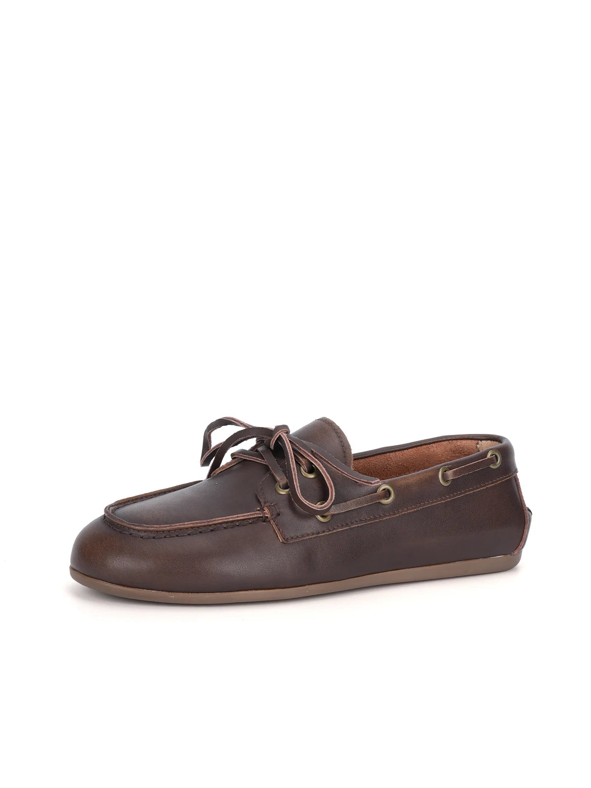 Women Leather Boat Shoes Flats