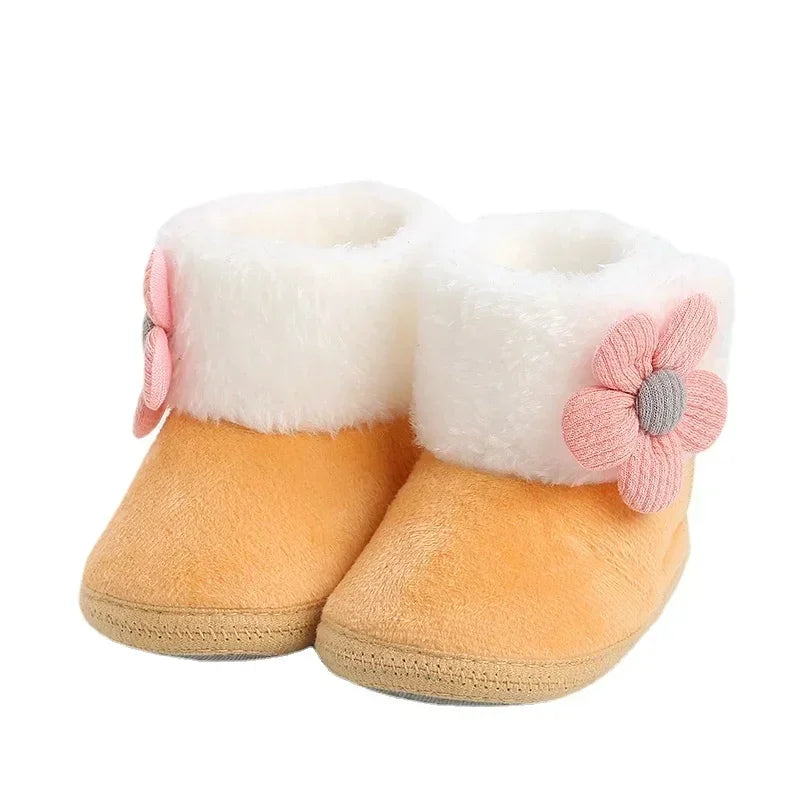 Newborn Baby Snow Boots Soft Warm Pom Pom Winter Booties