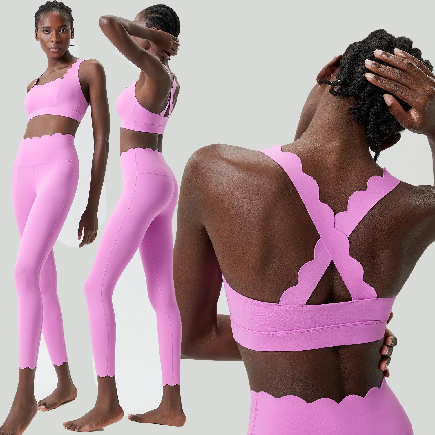 Women Seamless Yoga Set 2 Piece Gym Outfit High Waist Leggings Sports Bra Fitness Workout Set