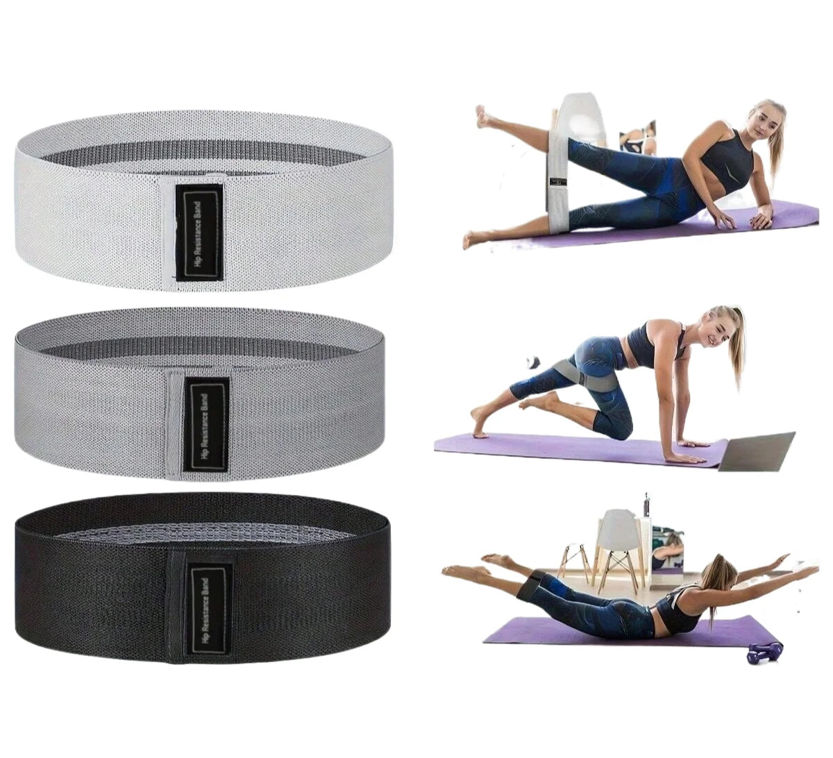 Fabric Resistance Bands Hip Booty Loop Glute Thigh Workout Squat Yoga Fitness Bands