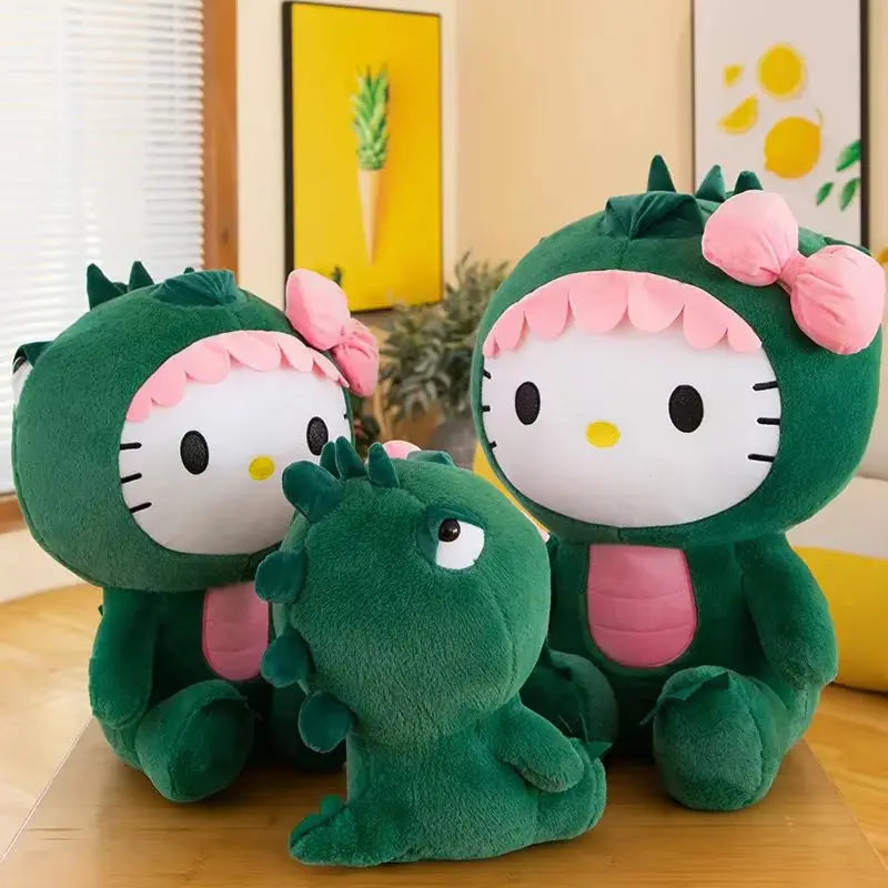 Hello Kitty Dinosaur Plush Pillow Kawaii Sanrio Cushion Toy 35CM